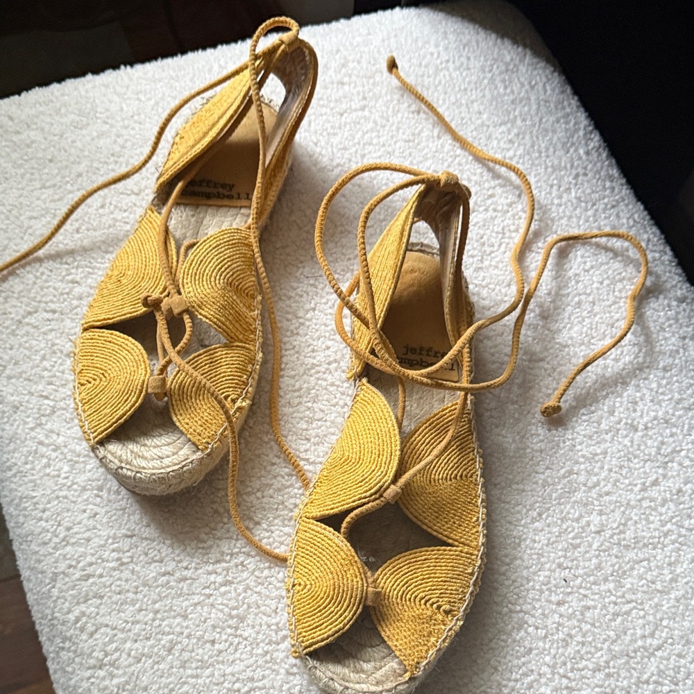 Jeffrey Campbell Yellow Espadrille Sandals